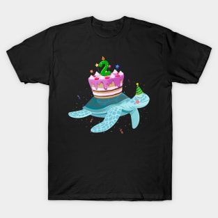 Turtle 2nd Birthday 2 Years Old Turtles Reptiles Testudines T-Shirt